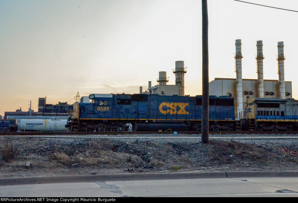 CSX SD50 Locomotive in the yard